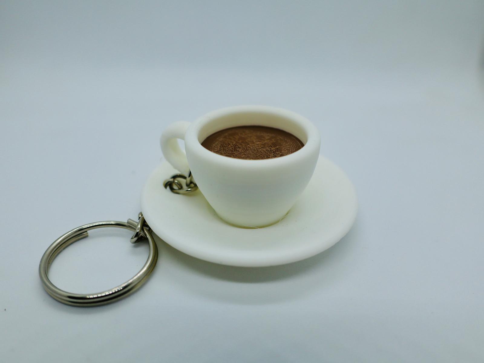 Kahve Fincanı Figürlü Anahtarlık (Fincan + Altlık)